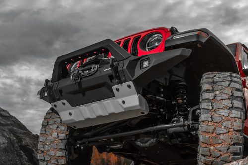 RIVAL4x4 alumínium első lökhárító csörlőtartós LED-del Jeep Wrangler JL, JK; Jeep Gladiator JT