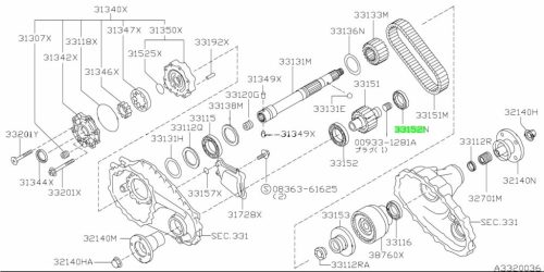 Osztómű első kihajtás csapágy 6206C3 Nissan