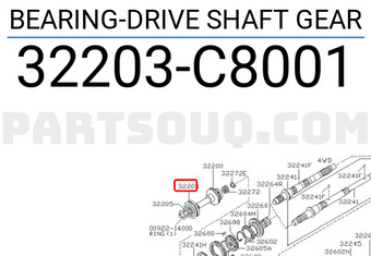 Osztómű hátsó kihajtás csapágy 32203C800B Nissan