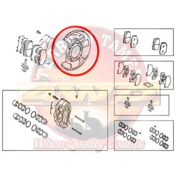   Terrain Tamer Porvédő lemez tárcsafékhez első jobb oldali (Backing Plate Front R/H) Toyota Landcruiser FZJ HZJ 105 76 FZJ HDJ HZJ 78 79 80 HZJ 71 VDJ 76 78 79 1992->