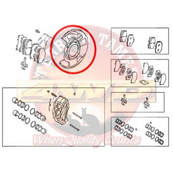   Terrain Tamer Porvédő lemez tárcsafékhez első bal oldali (Backing Plate Front L/H) Toyota Landcruiser FZJ HZJ 105 76 FZJ HDJ HZJ 78 79 80 HZJ 71 VDJ 76 78 79 1992->