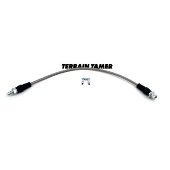   Terrain Tamer Fonott fékcső hátsó alváztól a differenciál házig ABS nélküli modellhez ( Braided Brake Hose Rear Chassis To Diff Housing Without Abs) Toyota Landcruiser FZJ HDJ HZJ VJ 78 79 HZJ 71 VDJ 76 1999->