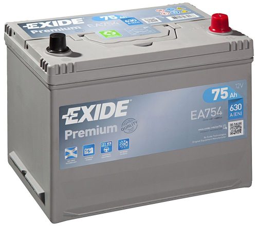 Exide Premium EA754 75Ah/630A akkumulátor - jobb pozitív