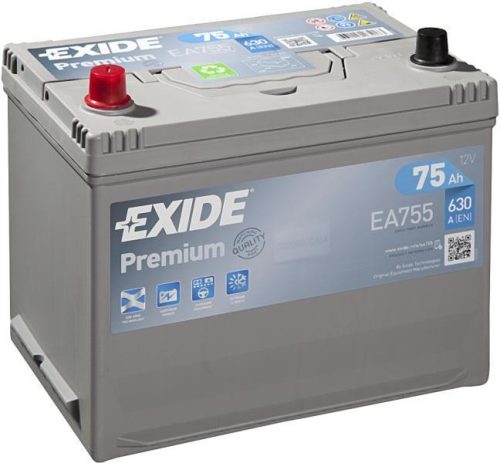 Exide Premium EA755 75Ah/630A akkumulátor - bal pozitív