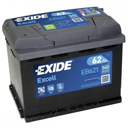 Exide Excell EB621 62Ah/540A akkumulátor - bal pozitív