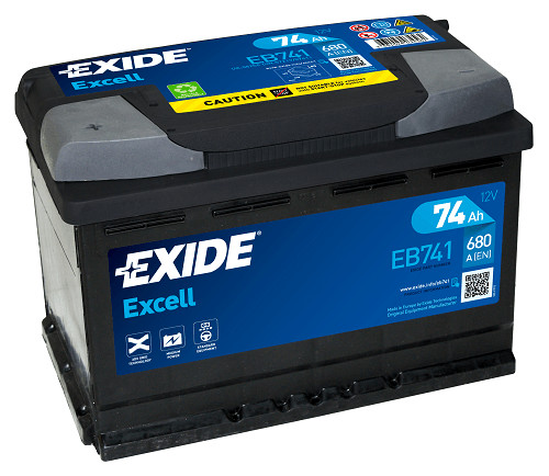 Exide Excell EB741 74Ah/680A akkumulátor - bal pozitív