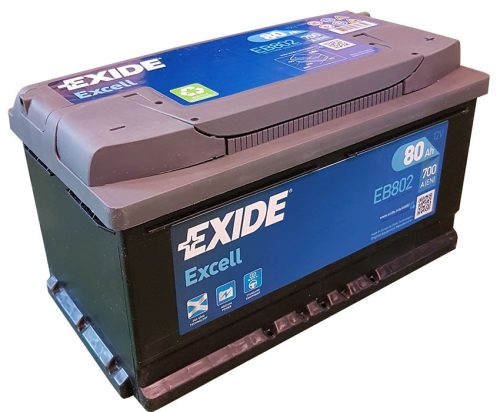 Exide Excell EB802 80Ah/700A akkumulátor - jobb pozitív