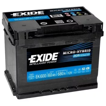  Exide AGM EK600 60Ah/680A Start-Stop - akkumulátor - jobb pozitív