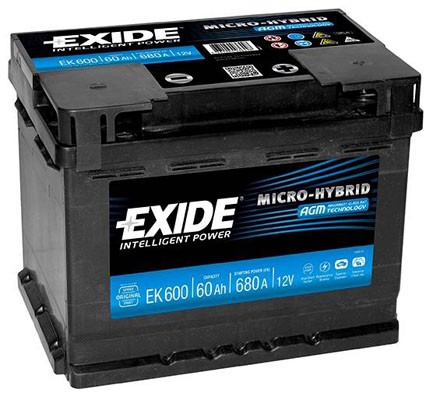 Exide AGM EK600 60Ah/680A Start-Stop - akkumulátor - jobb po
