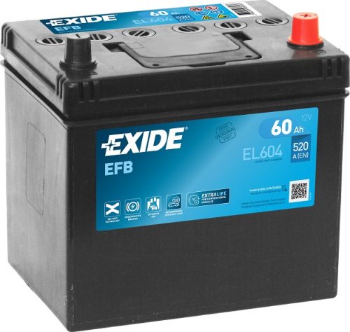 Exide EFB EL604 60Ah/520A Start-Stop akkumulátor - jobb pozitív