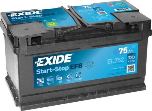 Exide EFB EL752 75Ah/730A Start-Stop akkumulátor - jobb pozitív