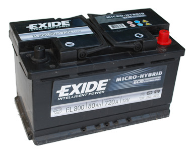 Exid Intelligen Power EL800 80Ah/720A Start-Stop akkumulátor - jobb pozitív