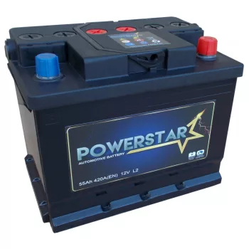 Powerstar 55Ah/420A akkumulátor - jobb pozitív