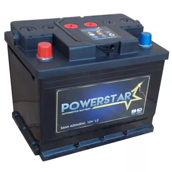 Powerstar 55Ah/420A akkumulátor - bal pozitív
