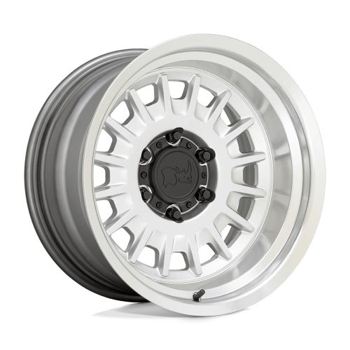 Alumínium felni 17x8 ET0 6x139,7 Gloss Silver W/ Mirror CUT Face & LIP Aliso Black Rhino