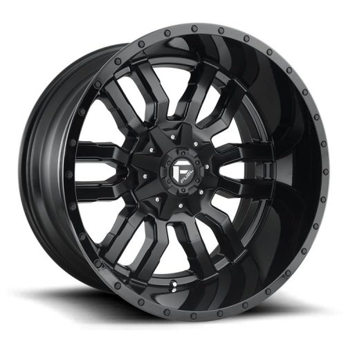 Alumínium felni 22x10 ET-18 6x135/6x139,7 D596 Sledge Matte Black Gloss Black LIP Fuel