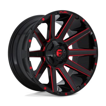   Alumínium felni 20x10 ET-18 8x165.1 D643 Contra Gloss Black RED Tinted Clear Fuel