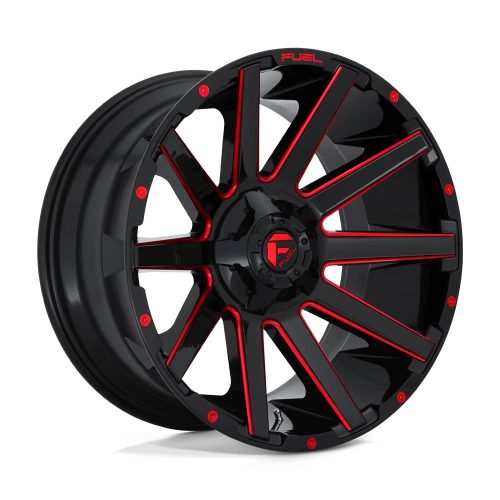 Alumínium felni 20x10 ET-18 8x165.1 D643 Contra Gloss Black RED Tinted Clear Fuel