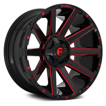   Alumínium felni 20x9 ET20 5x139.7/5x150 D643 Contra Gloss Black/Red Tinted Clear Fuel