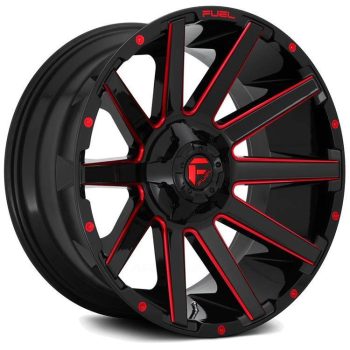   Alumínium felni 22x10 ET-19 6x139,7/6x135 D643 Contra Gloss Black/Candy Red Fuel