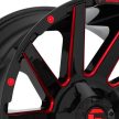 Alumínium felni 22x10 ET-19 6x139,7/6x135 D643 Contra Gloss Black/Candy Red Fuel
