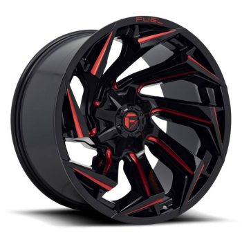   Alumínium felni 22x10 ET-18 6x135/6x139,7 D755 Reaction Gloss Black Milled W/ RED Tint Fuel