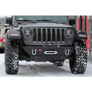   More4x4 Első csörlőtartós rövid acél lökhárító Jeep Wrangler JL (2018+), minden motortípus