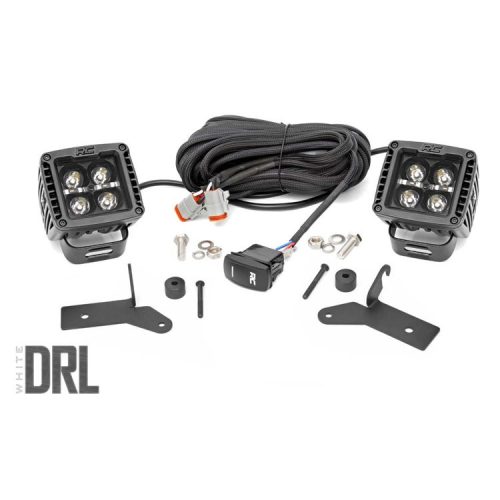 Rough Country Black Series LED fényhíd 2", fehér DRL - Jeep Wrangler JL 18->; Gladiator JT 20->