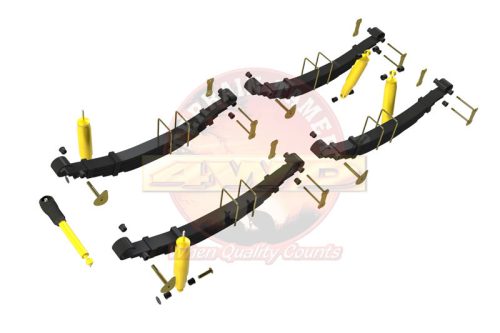 Terrain Tamer felfüggesztés készlet gyári erősségű lengéscsillapítóval emelés +40mm +65kg terhelésig elöl +300kg terhelésig hátul Toyota Landcruiser BJ43|45|46 FJ45 HJ47 1980-> szintszabályzás nélküli modellek