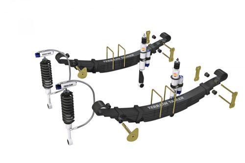 Terrain Tamer felfüggesztés készlet PRO lengéscsillapítókkal emelés +40mm erősített +100kg terhelésig elöl +300kg terhelésig hátul Toyota Hilux GGN25 KUN25|26 2004-> szintszabályzás nélküli modellek