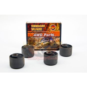   Terrain Tamer gumi szilentkészlet korrektoros első hosszlengőkar 2,5° eltolás 25-50 mm emeléshez Nissan Patrol Y60 Y61 Toyota Landcruiser 71 74 76 78 79 1999-> 80 105