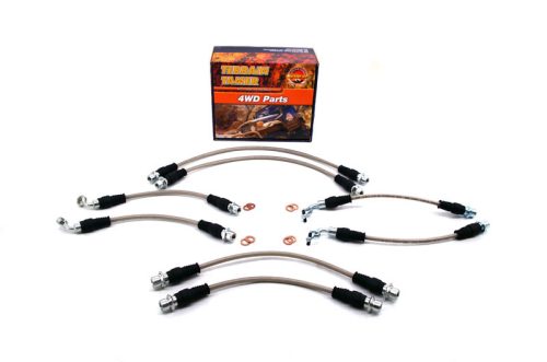 Terrain Tamer Fonott fékcső készlet ABS-el ls SC-vel felszerelt modellekhez (Braided Brake Hose Kit Suit To 2" Raised Susp. Suit Abs & Sc) Toyota Landcruiser VDJ 76 78 79 2016->