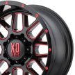 Alumínium felni 20x10 ET-24 5x127 XD820 Grenade Satin Black Milled/Red Clear Coat XD Series